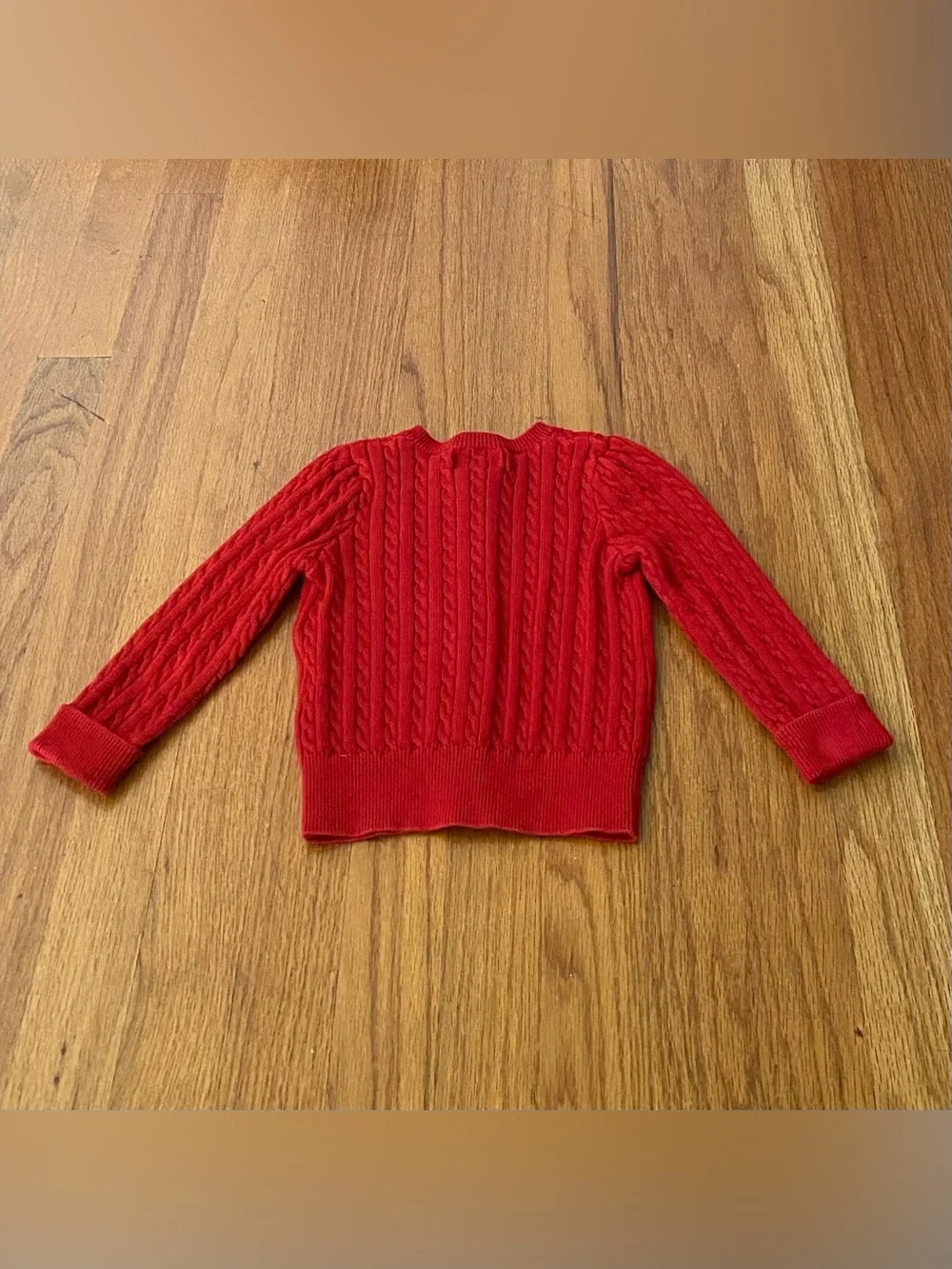 Ralph Lauren Red Cable Knit Kids Cardigan